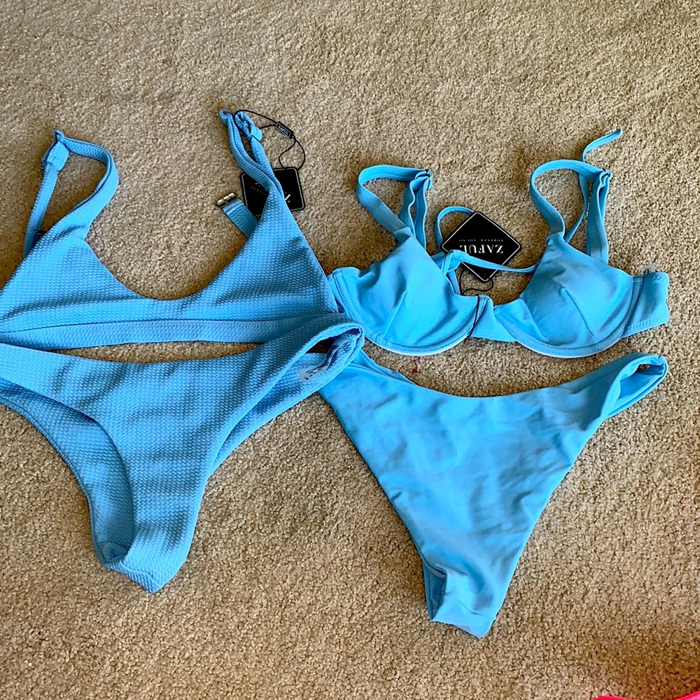 Set of two baby blue bikinis